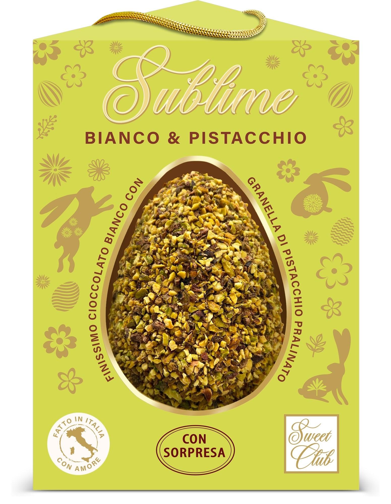 Sublime uovo cioccolato bianco con granella di pistacchio. - Sweet Club