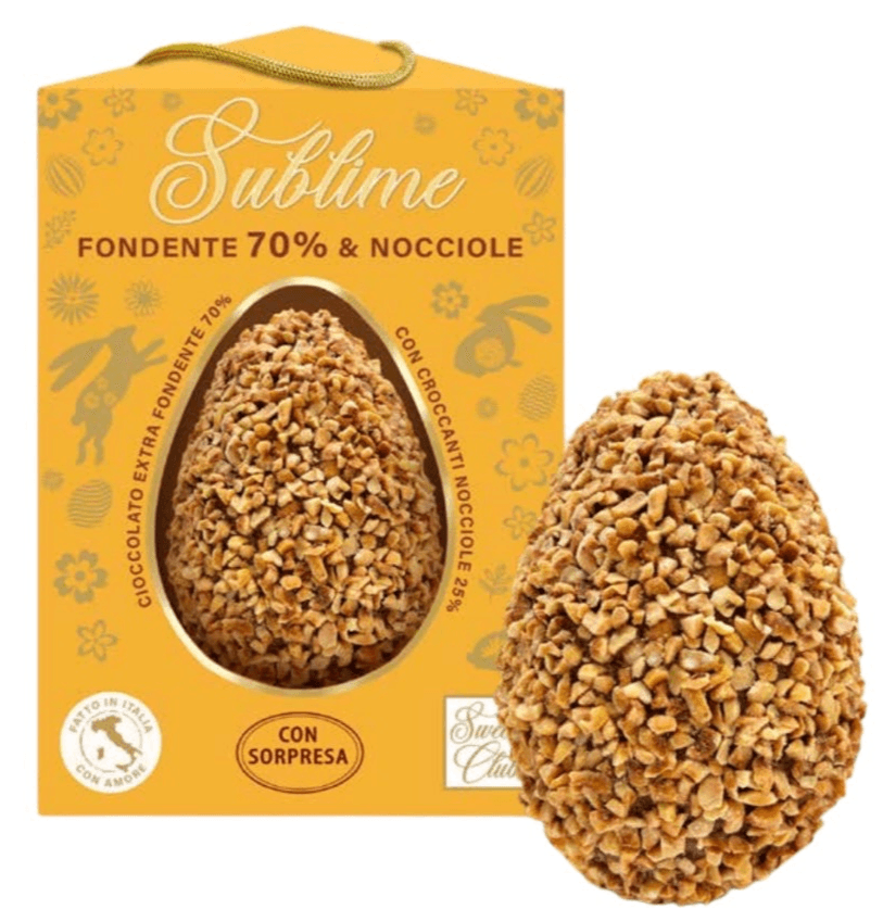 Sublime Uovo cioccolato extra fondente 70% con nocciole. - Sweet Club