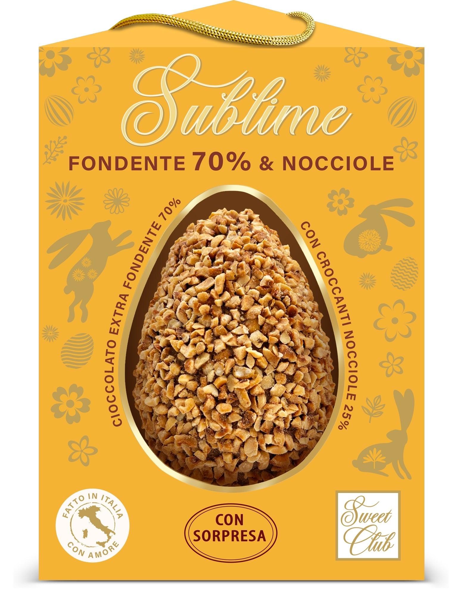 Sublime Uovo cioccolato extra fondente 70% con nocciole. - Sweet Club