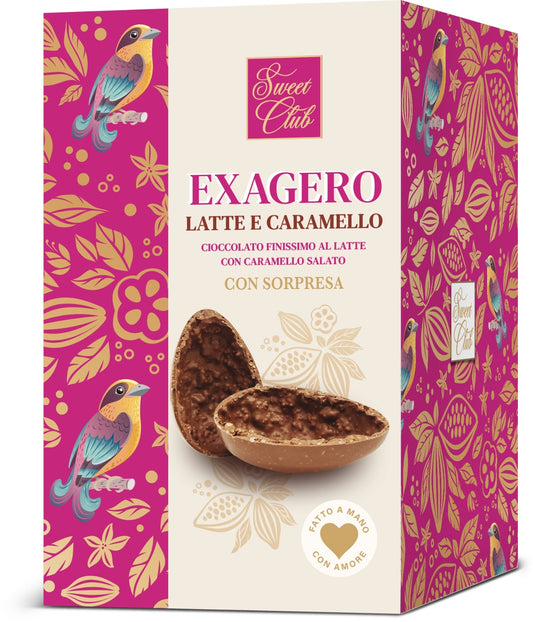 Exagero milk chocolate egg with salted caramel grains 200g