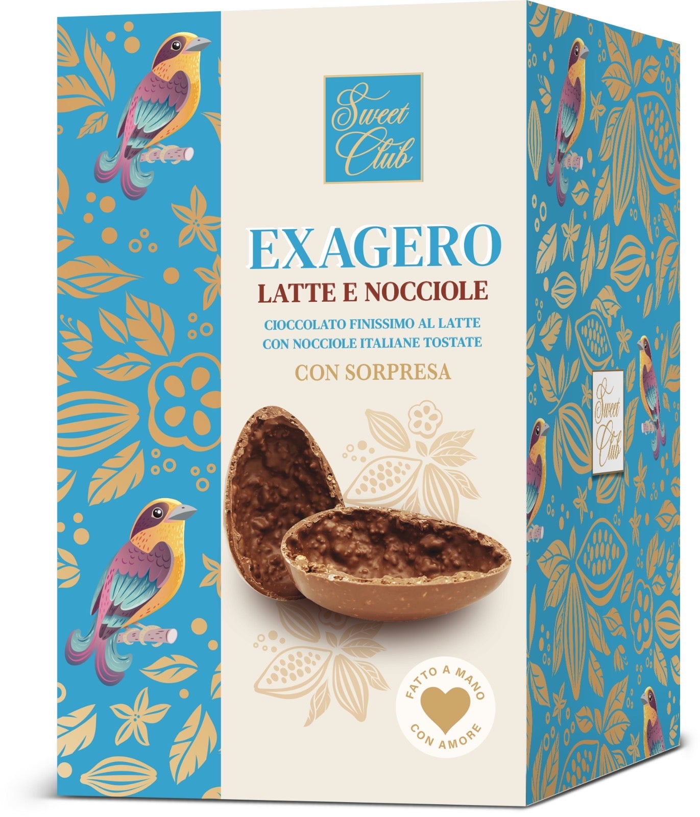 Exagero milk chocolate egg with hazelnut grains 200g