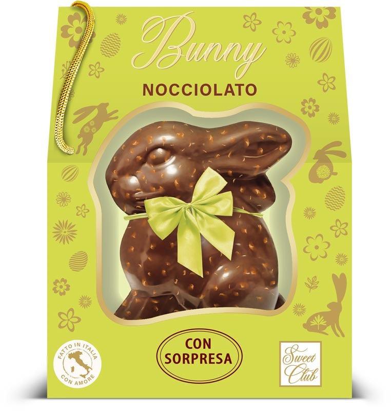 Bunny coniglio cioccolato latte e nocciola 300g - Sweet Club